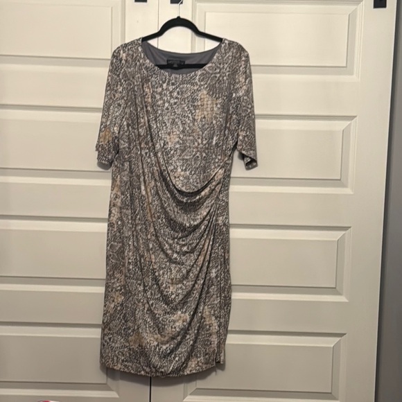 Connected Apparel Silver Sheath Midi Dress - Picture 1 of 3